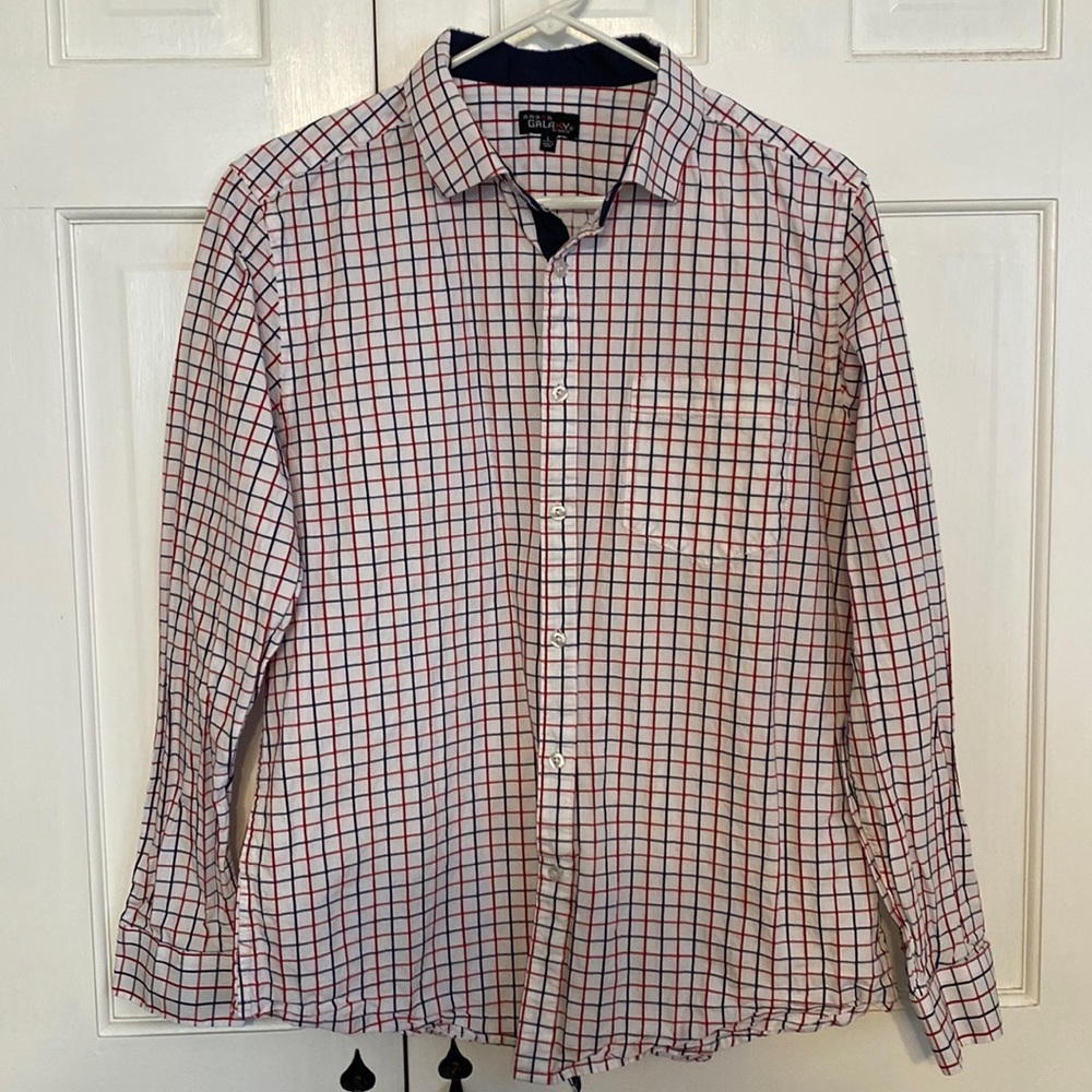 Mens Galaxy by Harvic Long Sleeve Button Down Shirt